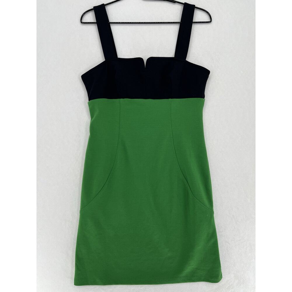 Derek Lam for DesignNation Dress Medium Green Black Colorblock Sheath Sleeveless